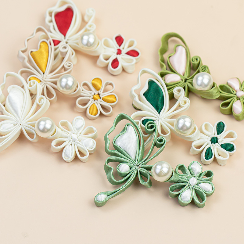 Flower Frog Pin - Chinese Frog Closures Butterfly & Flower
