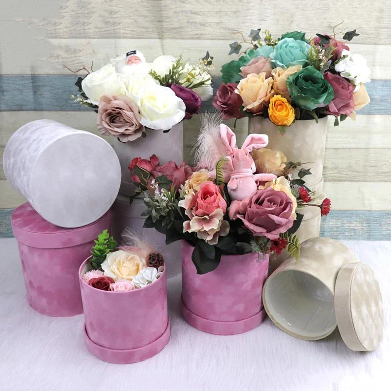 3Pcs/Set Round Shape Velvet Gi - đánh giá và giá Florist Supply Buckets