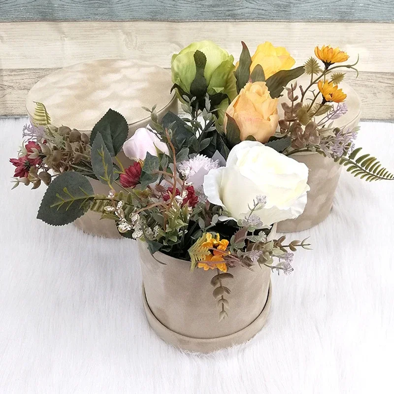 3Pcs/Set Round Shape Velvet Gi - đánh giá và giá Florist Supply Buckets