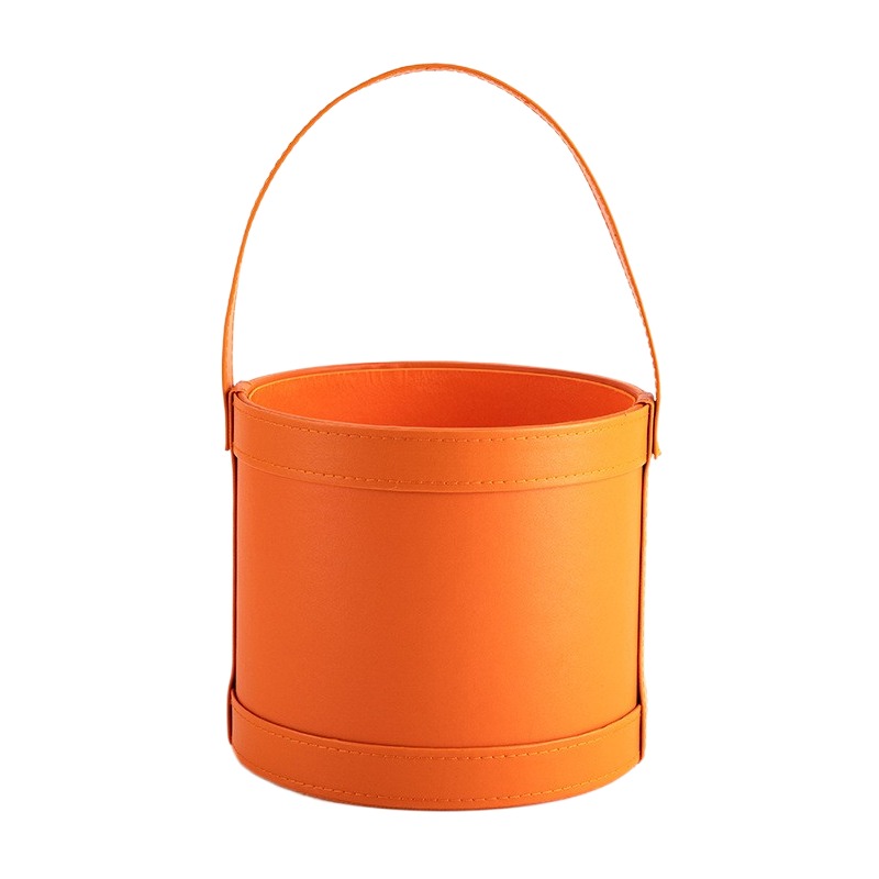 Portable Leather Round Gift Bo - đánh giá và giá Florist Supply Buckets